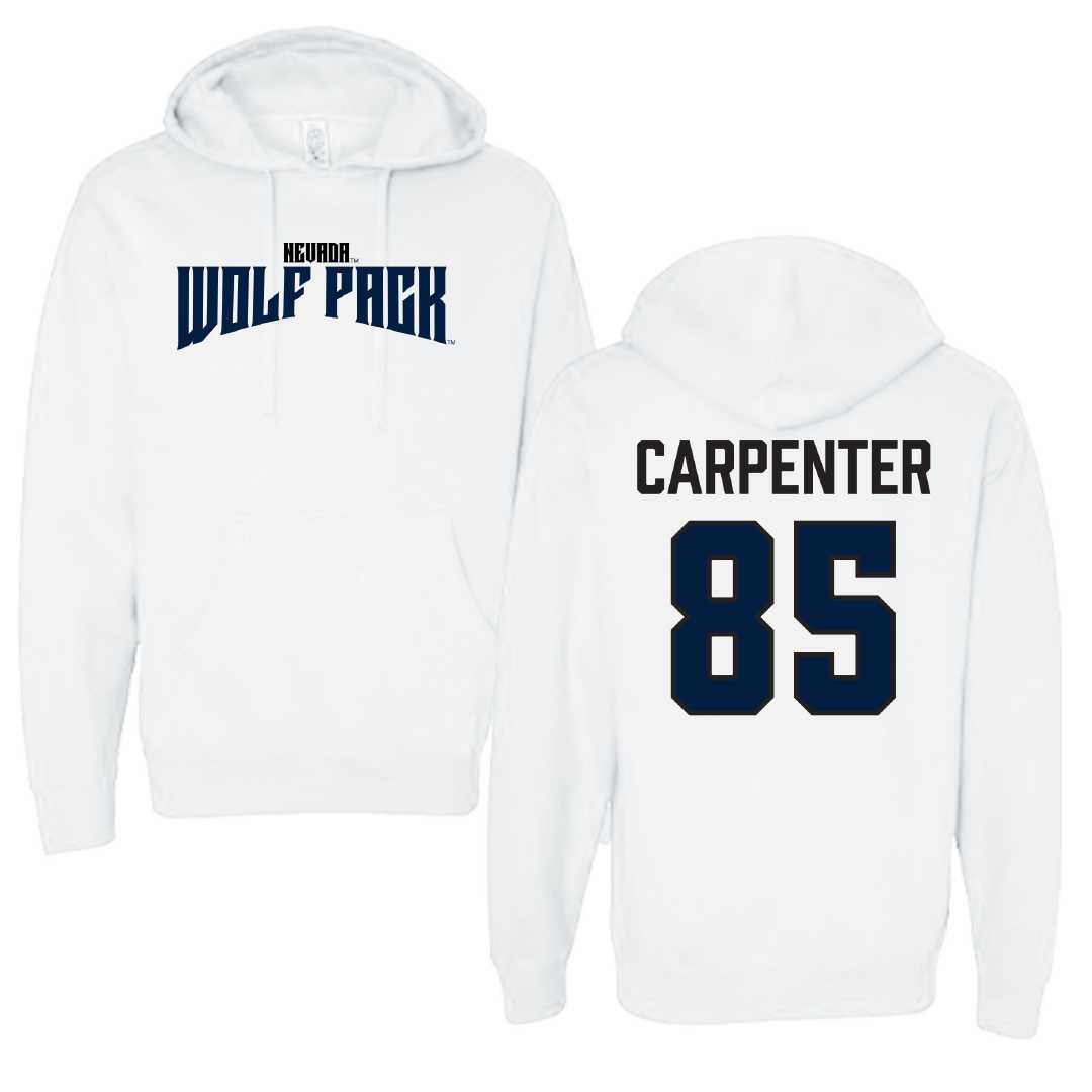 University of Nevada Football White Classic Hoodie - #85 Jett Carpenter