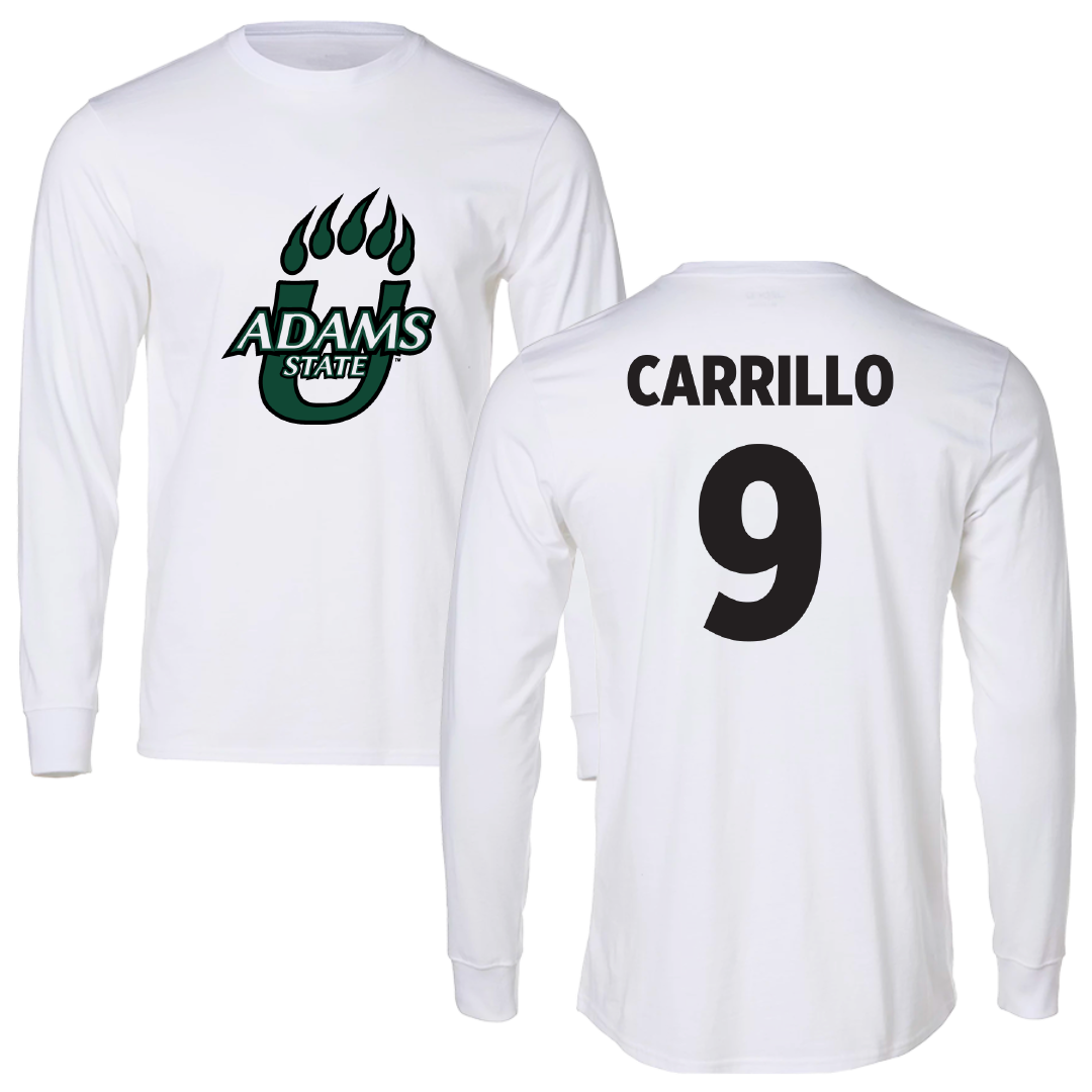 Adams State University Baseball White Performance Long Sleeve - #9 Macs Carrillo