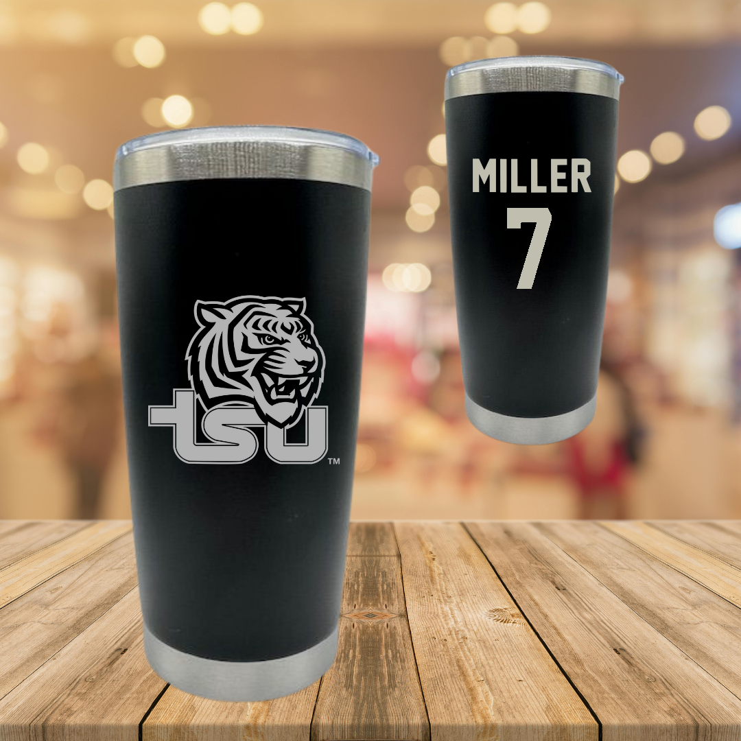 Tennessee State University Volleyball Black Stainless Steel Tumbler - #7 Maygan Miller