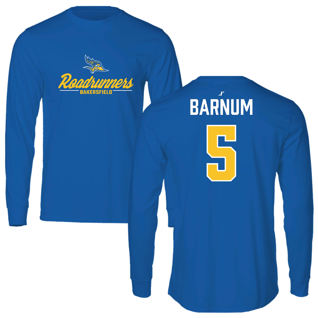 California State University-Bakersfield Baseball Blue General Performance Long Sleeve - #5 Lewis Barnum