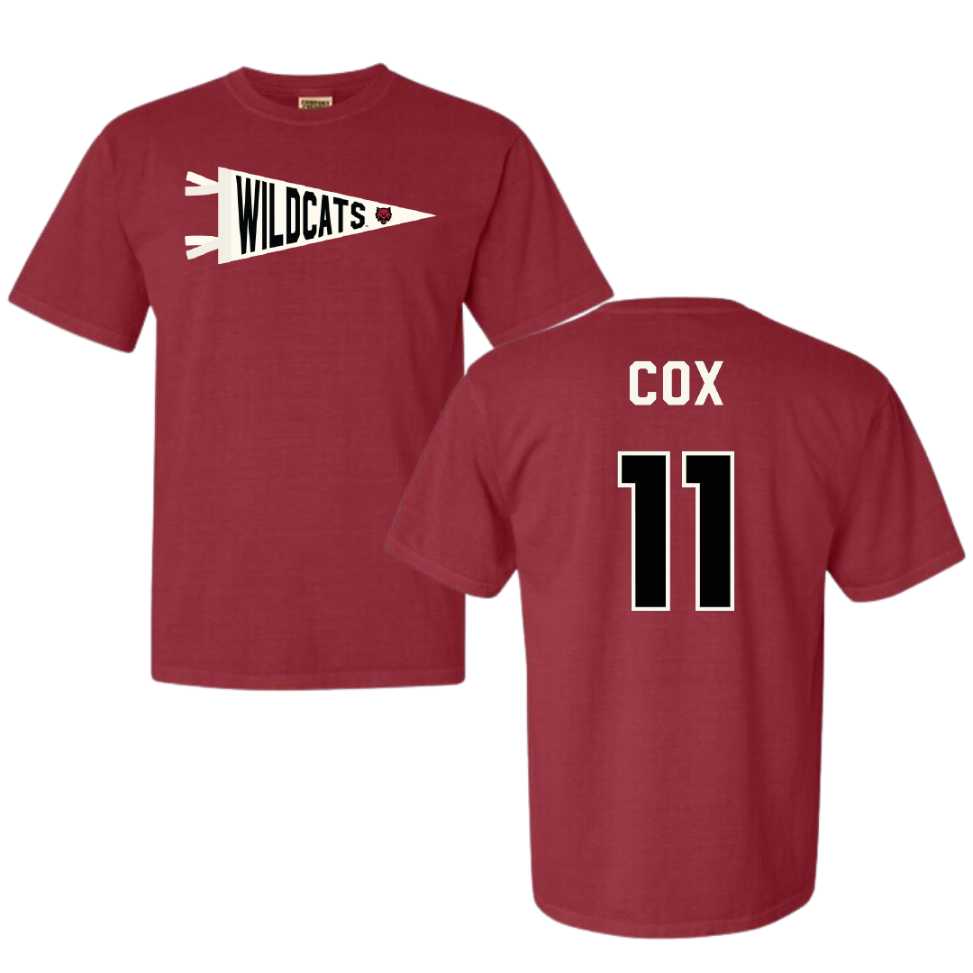 Central Washington University Volleyball Crimson Pennant Comfort Colors Tee - #11 Lacy Cox