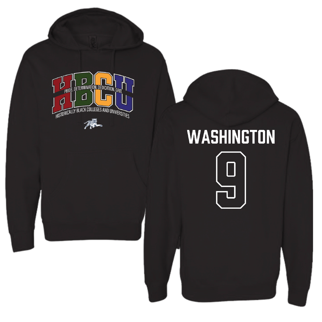 Jackson State University Football Black HBCU Hoodie - #9 BJ Washington
