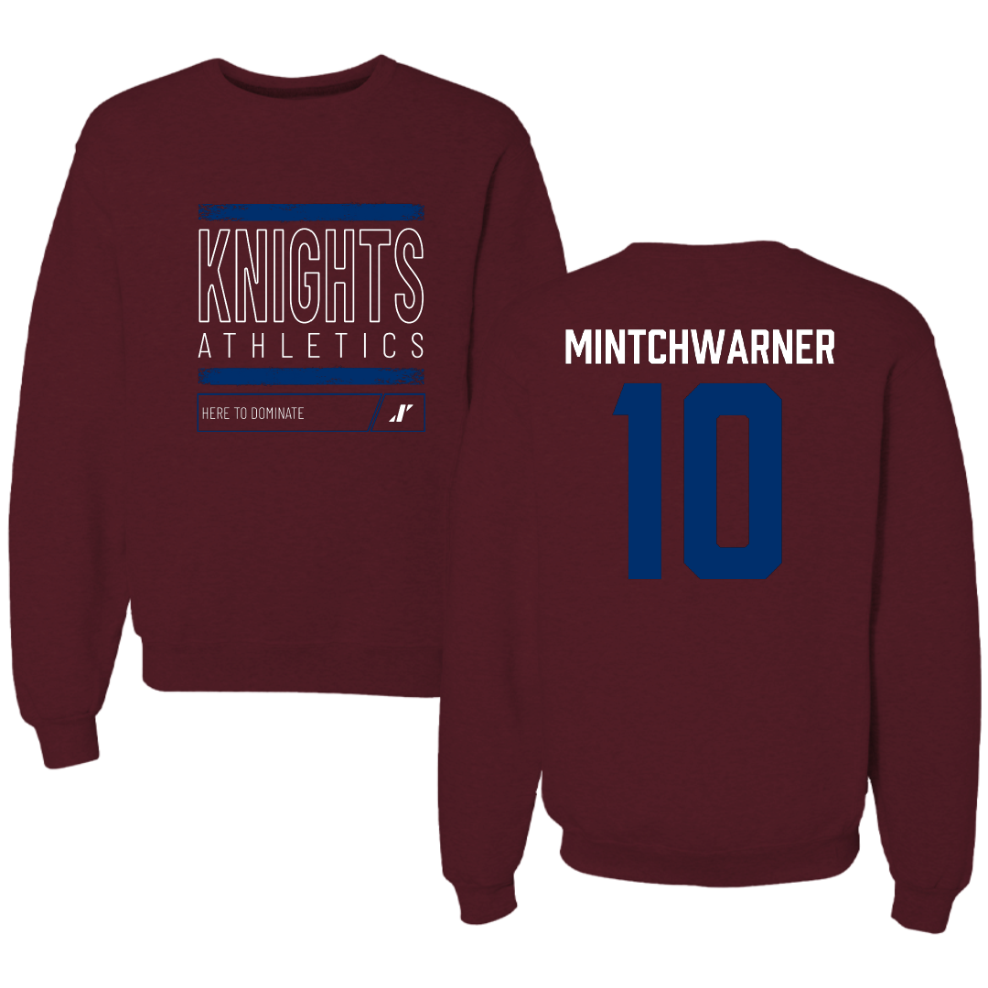 Fairleigh Dickinson University-Metropolitan Campus Lacrosse Maroon Dominate Crewneck - #10 Lane Mintchwarner