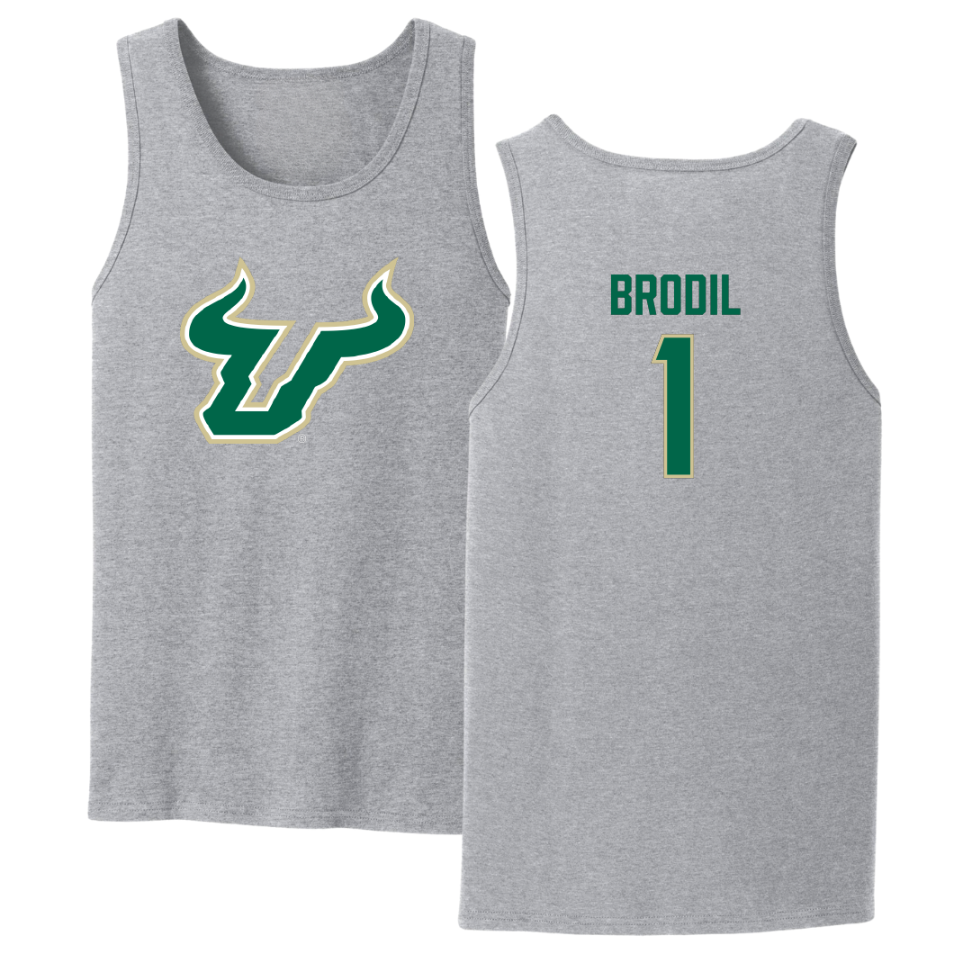 University of South Florida Baseball Sport Gray Tank Top - #1 Marcus Brodil