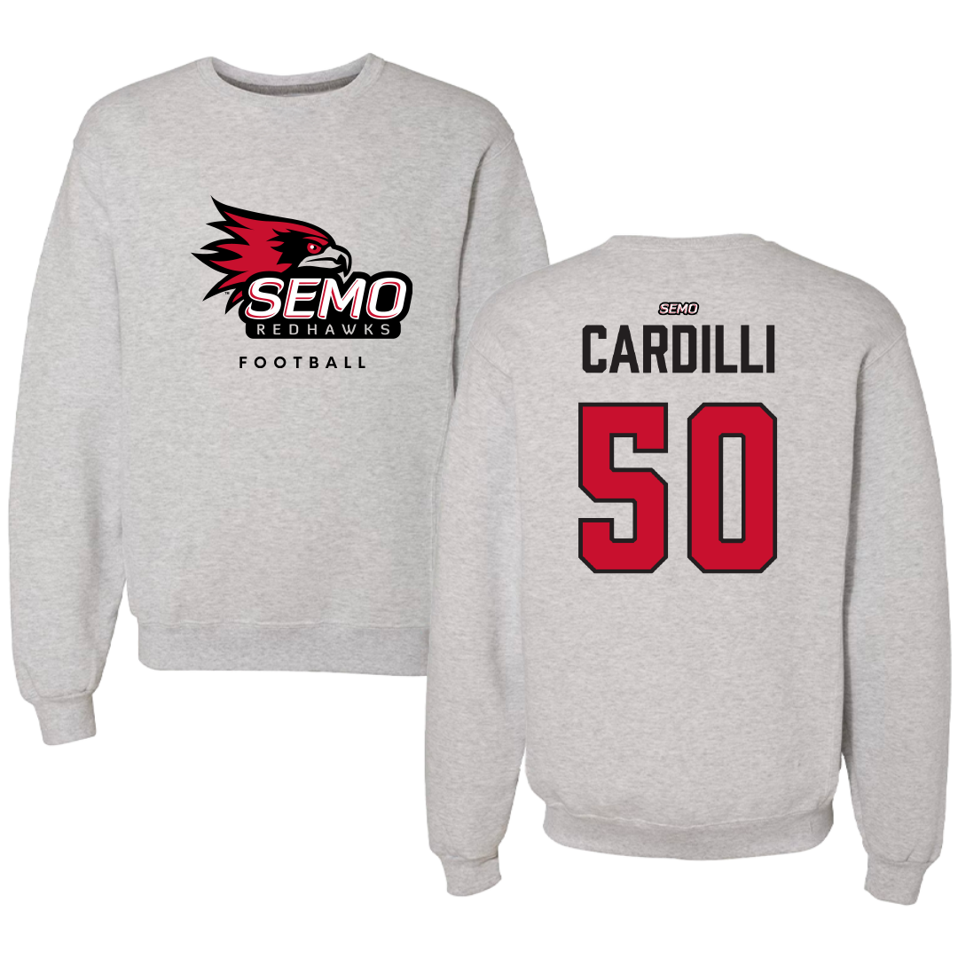 Southeast Missouri State University Football Gray Crewneck - #50 Mike Cardilli