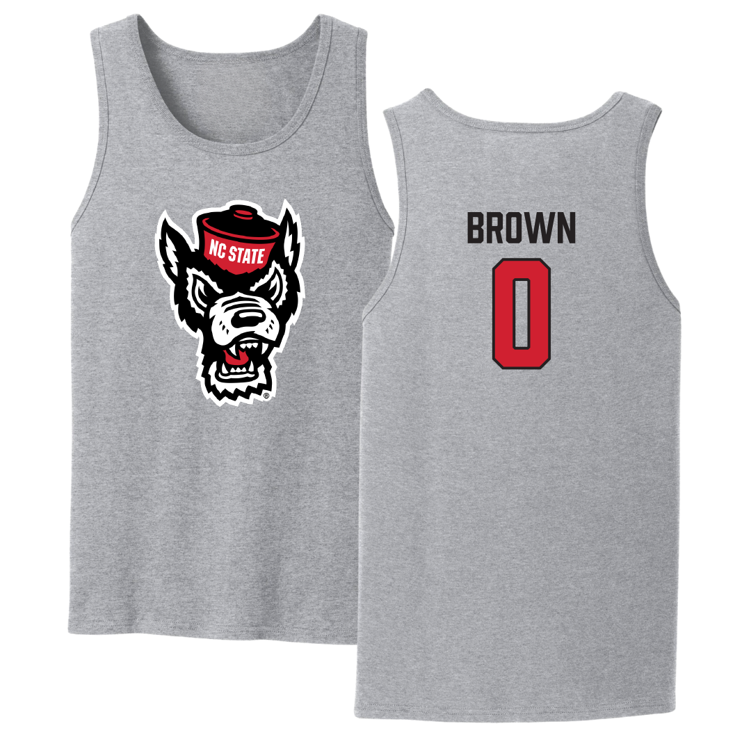 North Carolina State University Football Sport Gray Tank Top - #0 Sean Brown
