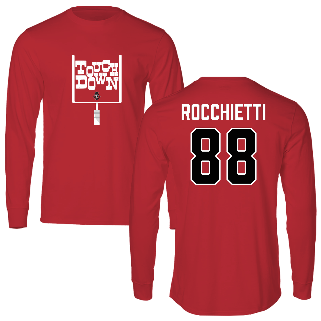 Austin Peay State University Football Red Touchdown Performance Long Sleeve - #88 Corey Rocchietti