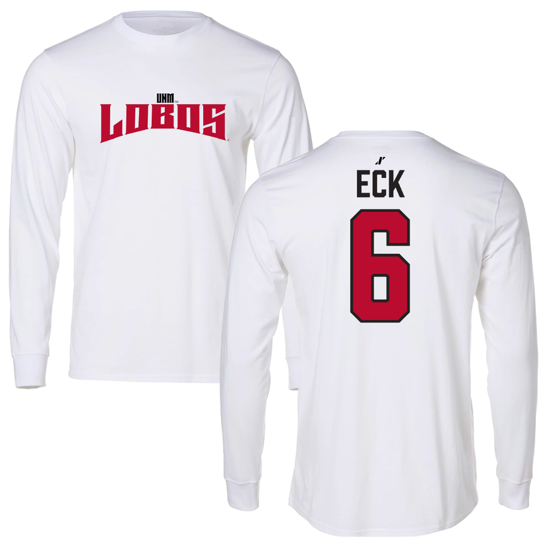 University of New Mexico Football White Classic Long Sleeve - #6 Jaxton Eck