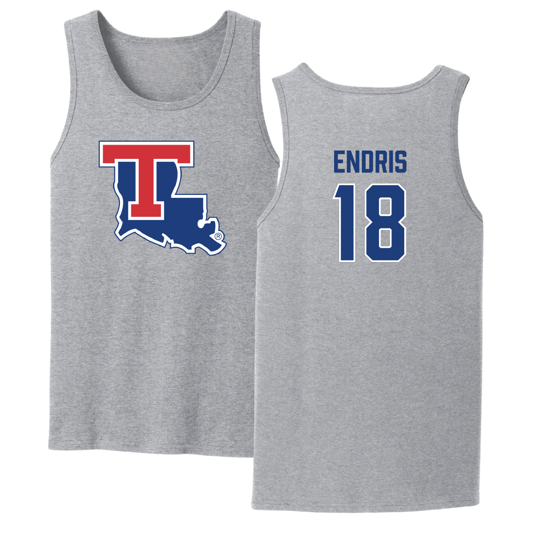 Louisiana Tech University Softball Sport Gray Tank Top - #18 Paris Endris