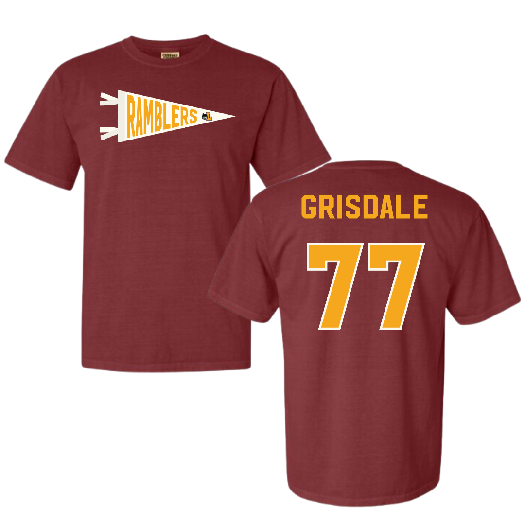 Loyola University-Chicago Soccer Maroon Pennant Comfort Colors Tee - #77 Faith Grisdale