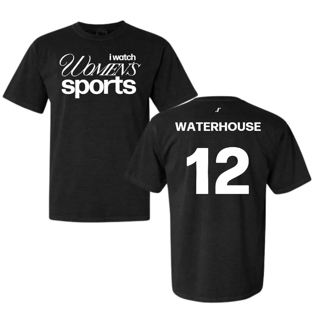 University of Louisiana at Lafayette Soccer Black WHM Comfort Colors Tee - #12 Hailly Waterhouse