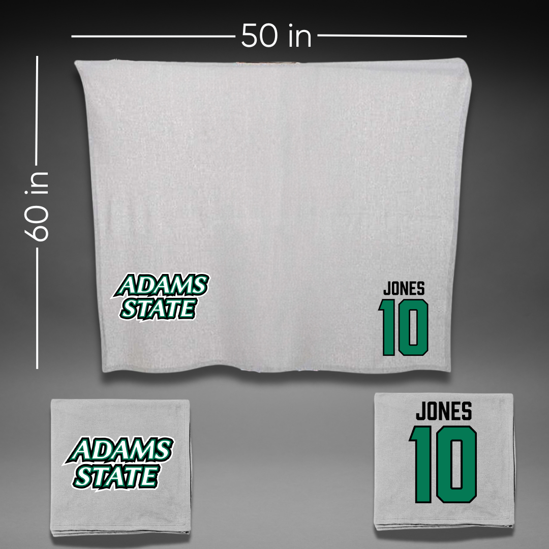 Adams State University Football Gray Blanket - #10 Hayden Jones