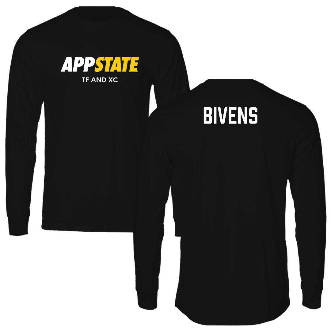 Appalachian State University TF and XC Black Block Long Sleeve - Garrett Bivens