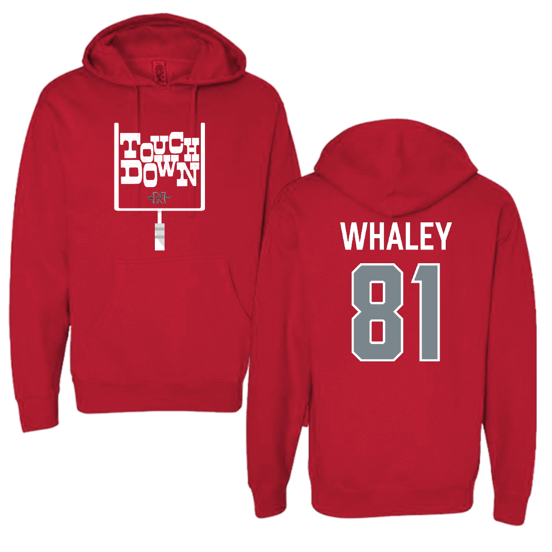 Nicholls State University Football Red Touchdown Hoodie - #81 Treylin Whaley