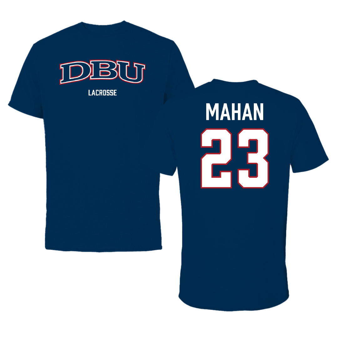 Dallas Baptist University Lacrosse (M) Navy Tee - #23 Devin Mahan