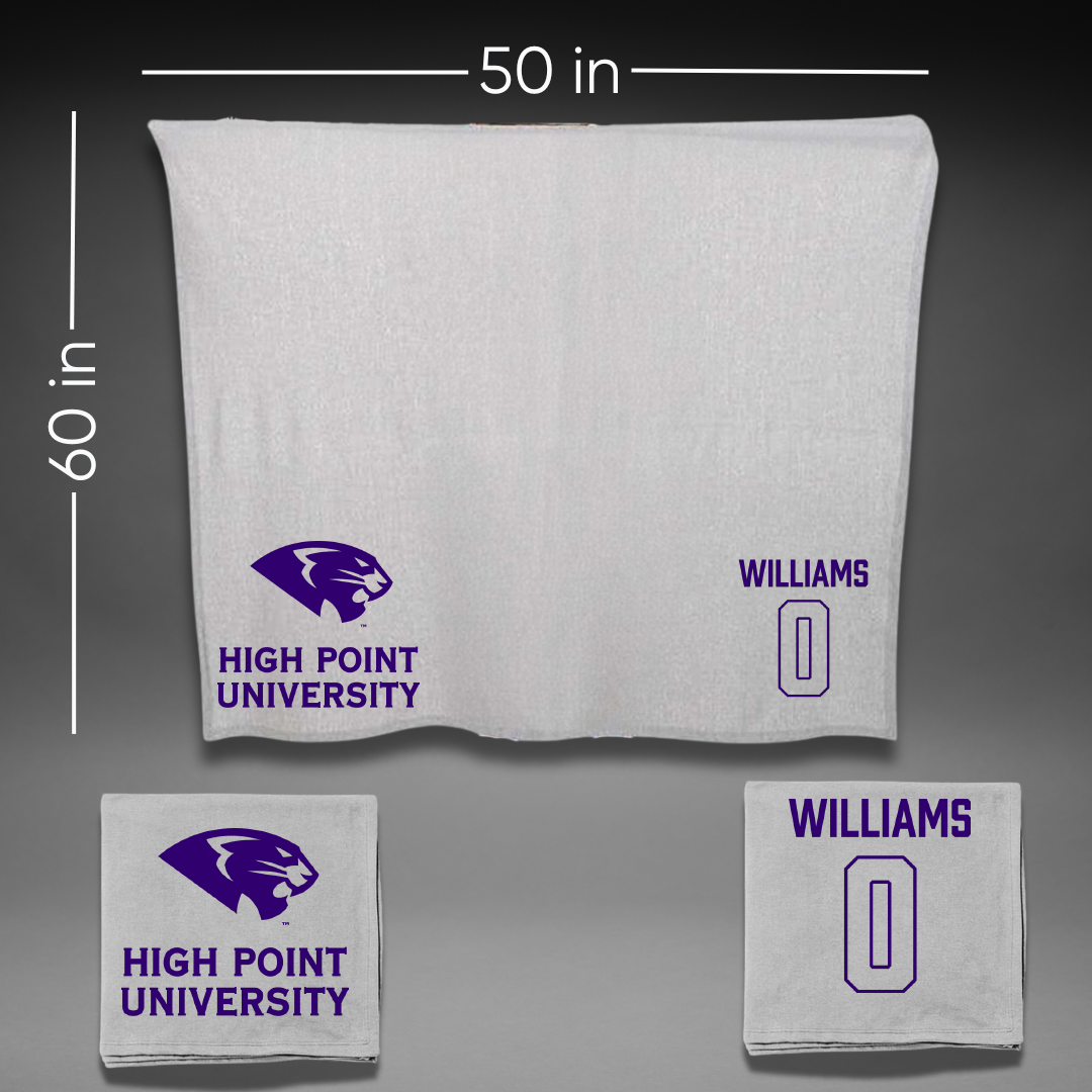 High Point University Soccer Gray Blanket - #0 Kylee Williams