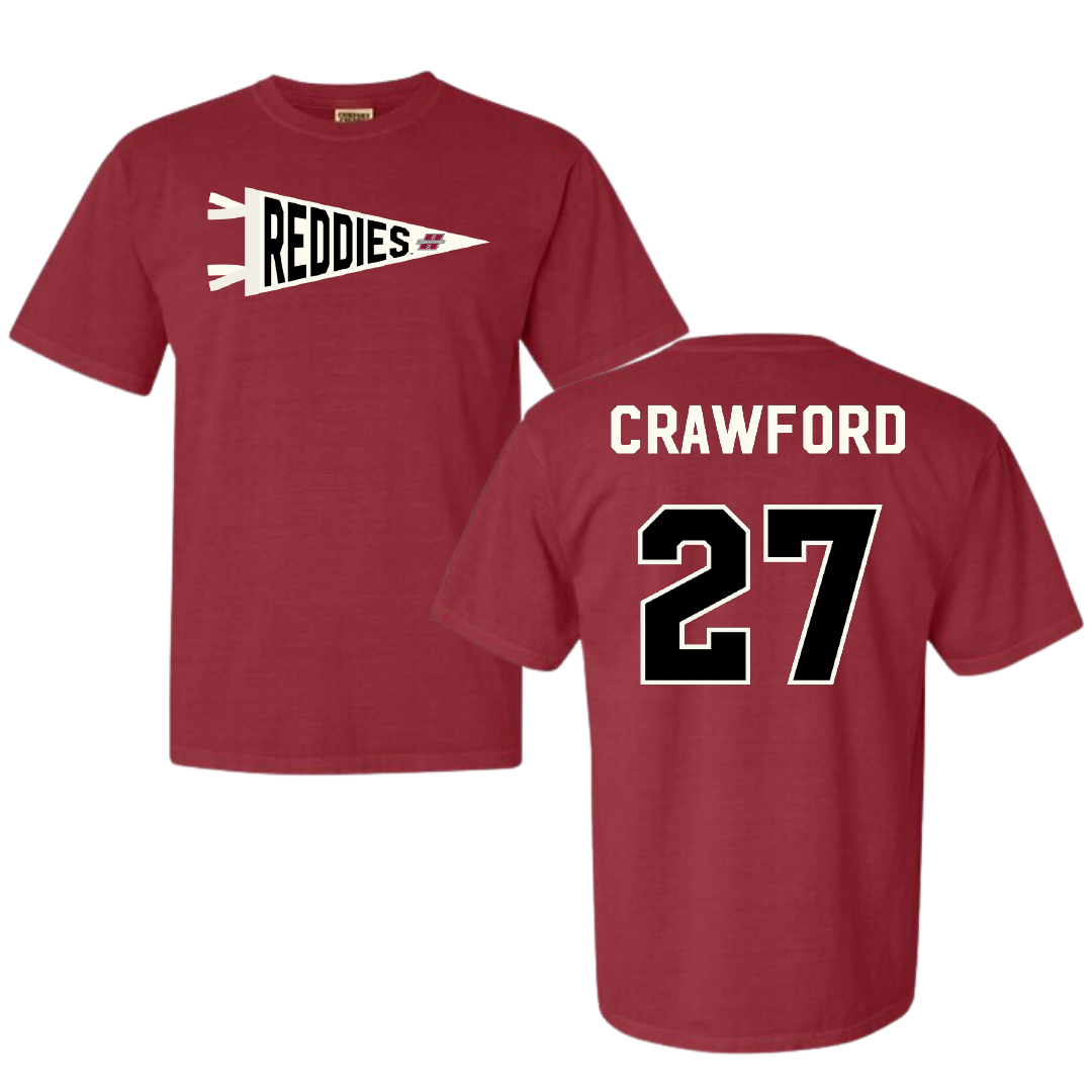 Henderson State University Football Crimson Pennant Comfort Colors Tee - #27 Kolbi Crawford
