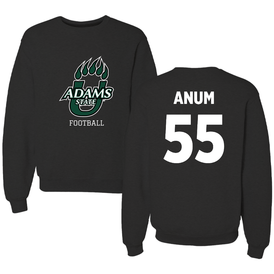 Adams State University Football Black State Crewneck - #55 Maxime Anum