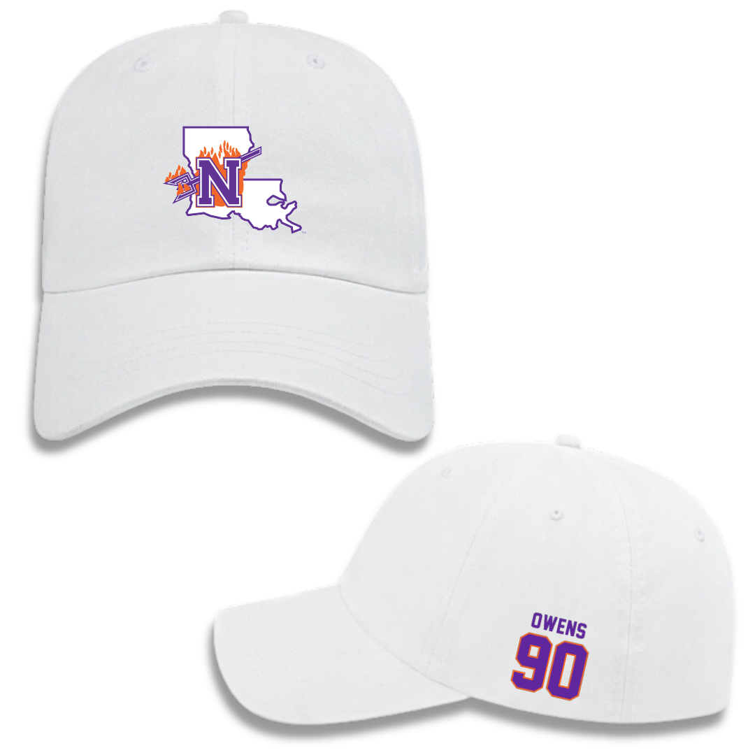 Northwestern State University Football White Hat - #90 Chancellor Owens