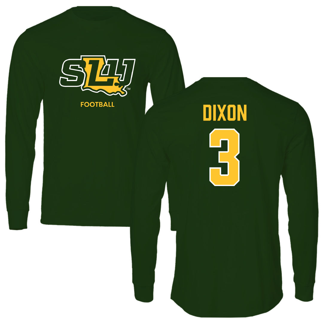 Southeastern Louisiana University Football Forest Green Performance Long Sleeve - #3 Harlan Dixon