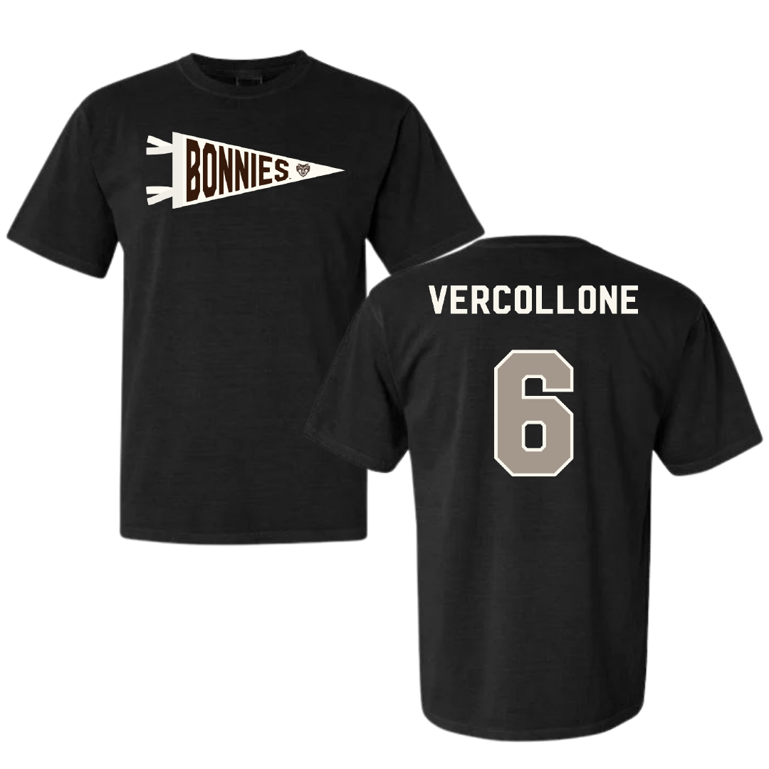 St. Bonaventure University Baseball Black Pennant Comfort Colors Tee - #6 Conner Vercollone