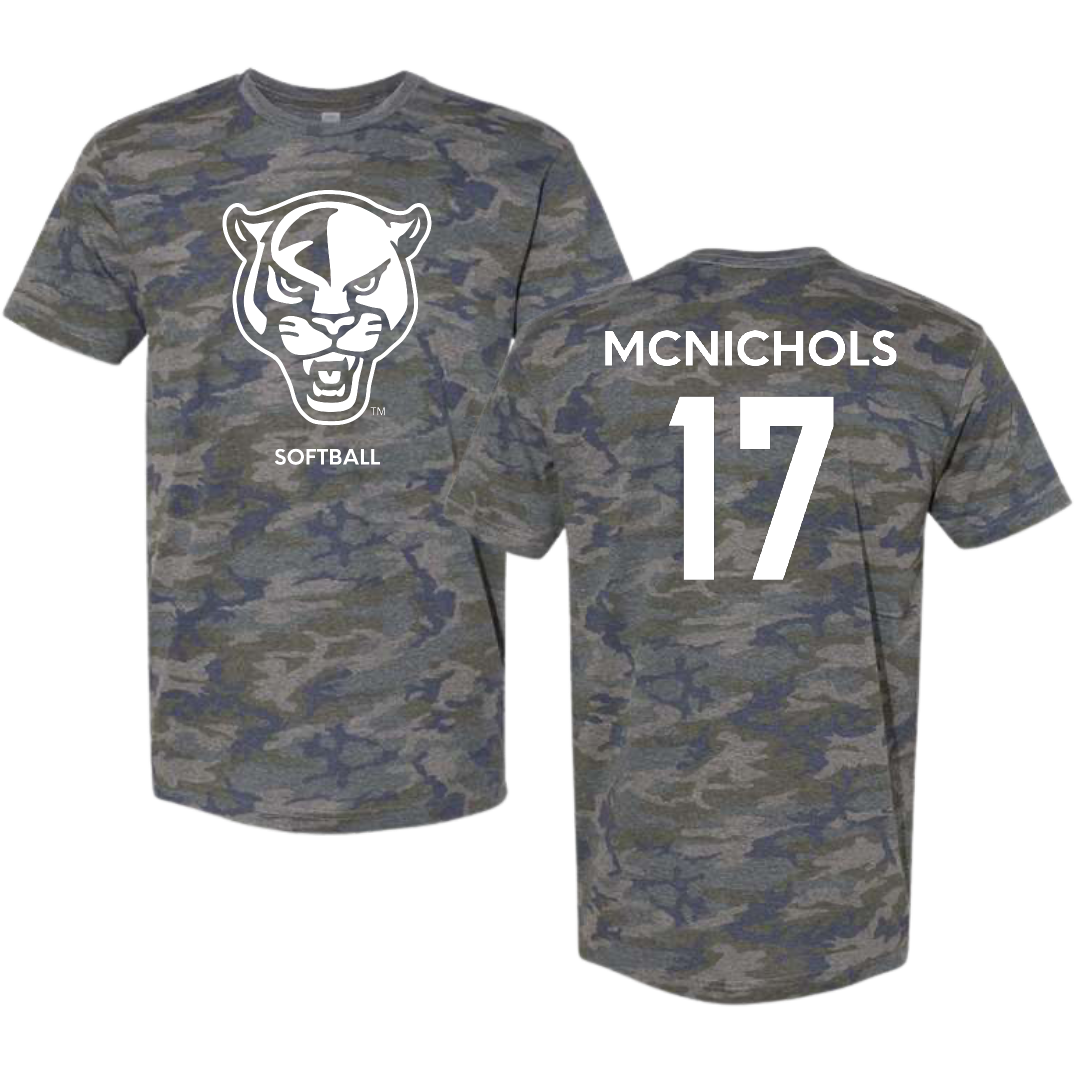 Florida International University Softball Vintage Camo Tee - #17 Brooke McNichols