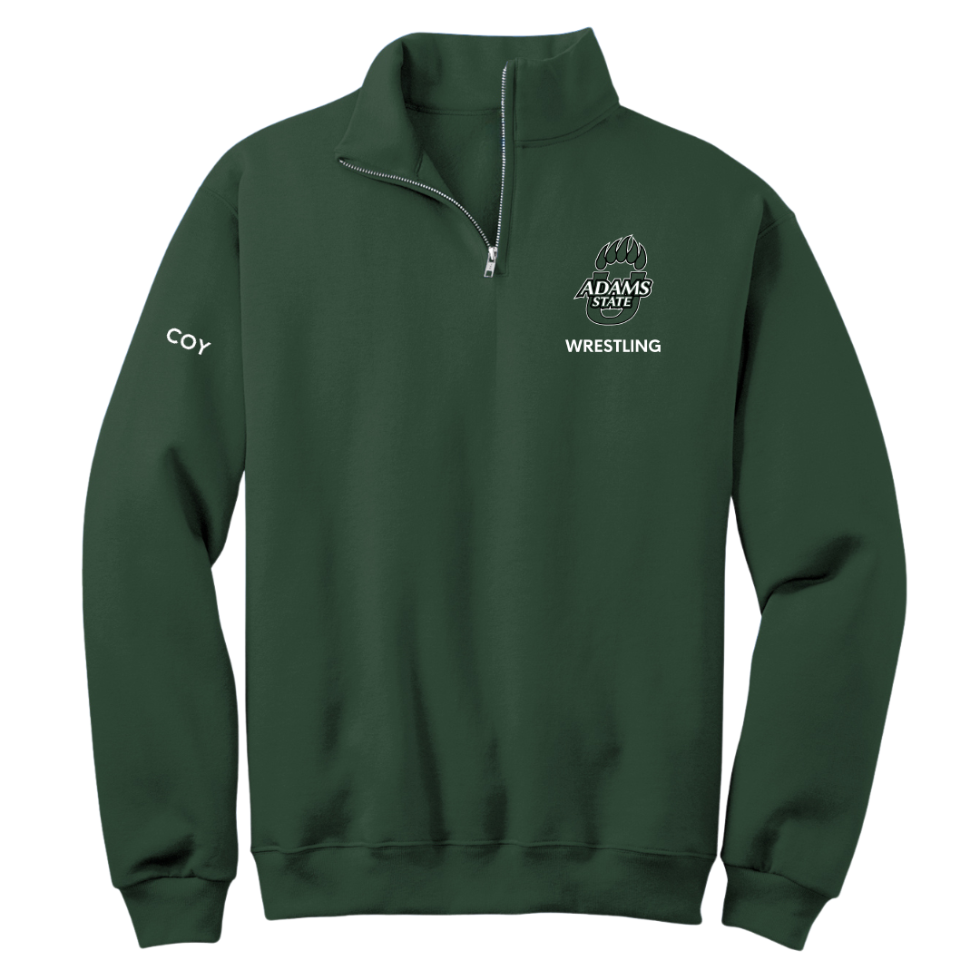 Adams State University Wrestling (M) Forest Green Quarter-Zip - Greg Coy