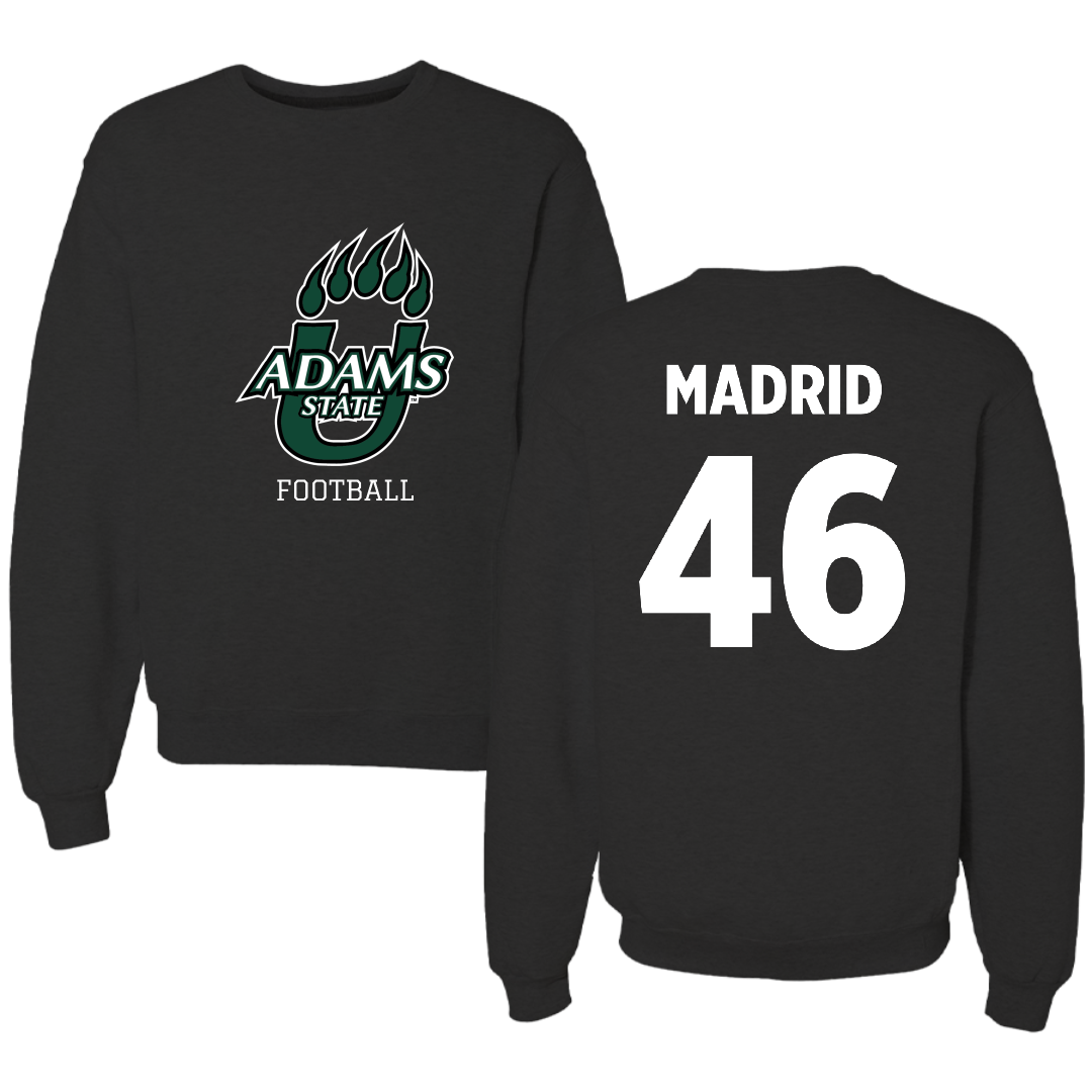Adams State University Football Black State Crewneck - #46 Kaden Madrid