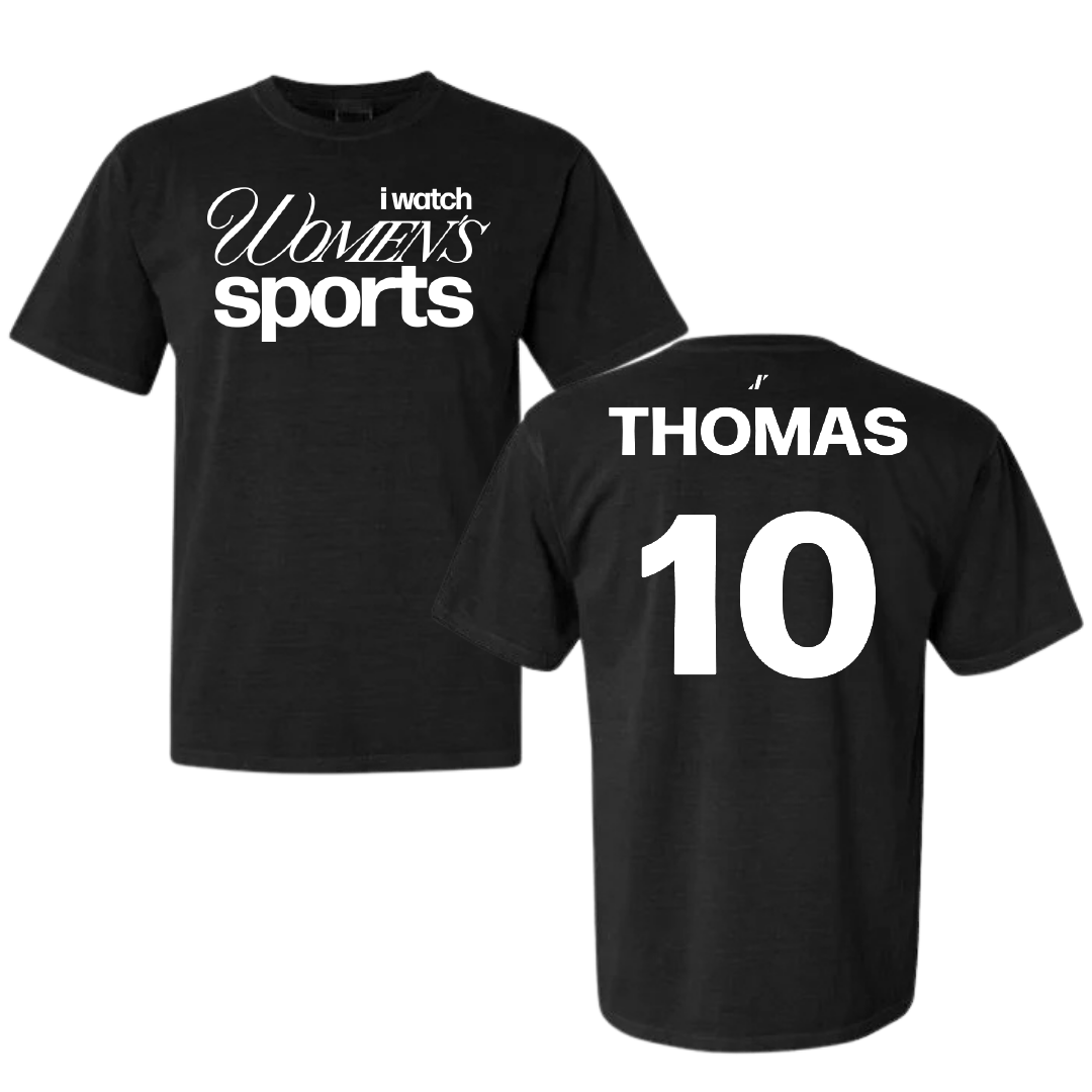 Iowa State University Soccer Black WHM Comfort Colors Tee - #10 Sophia Thomas