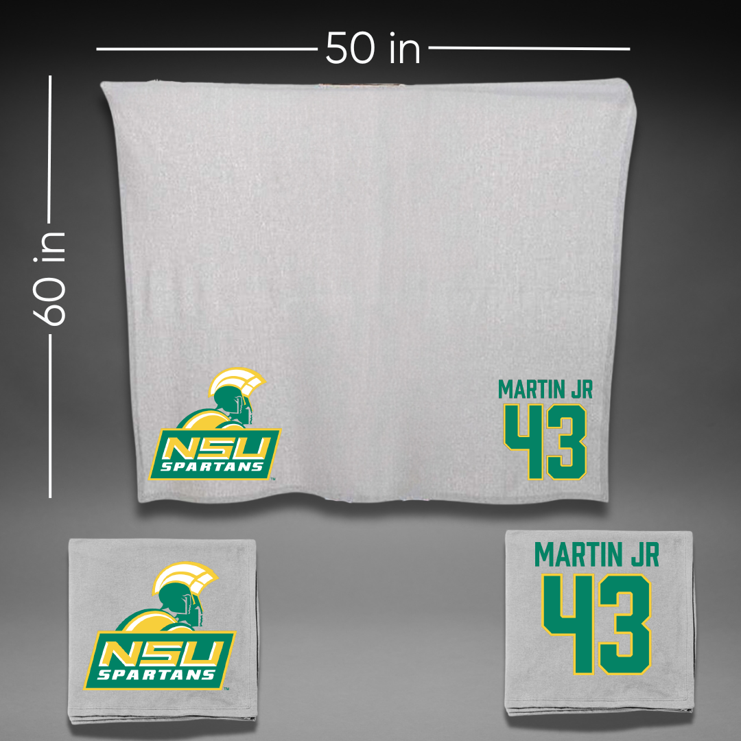 Norfolk State University Football Gray Blanket - #43 Richard Martin Jr
