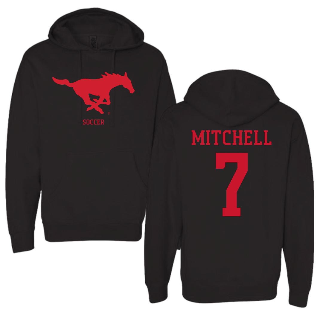 Southern Methodist University Soccer (M) Black Mascot Hoodie - #7 Jaylinn Mitchell