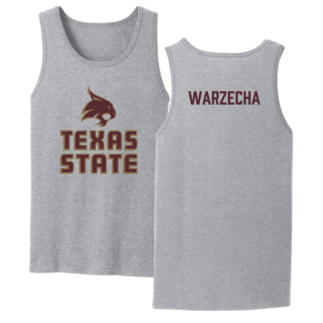 Texas State University TF and XC Sport Gray Tank Top - Connor Warzecha