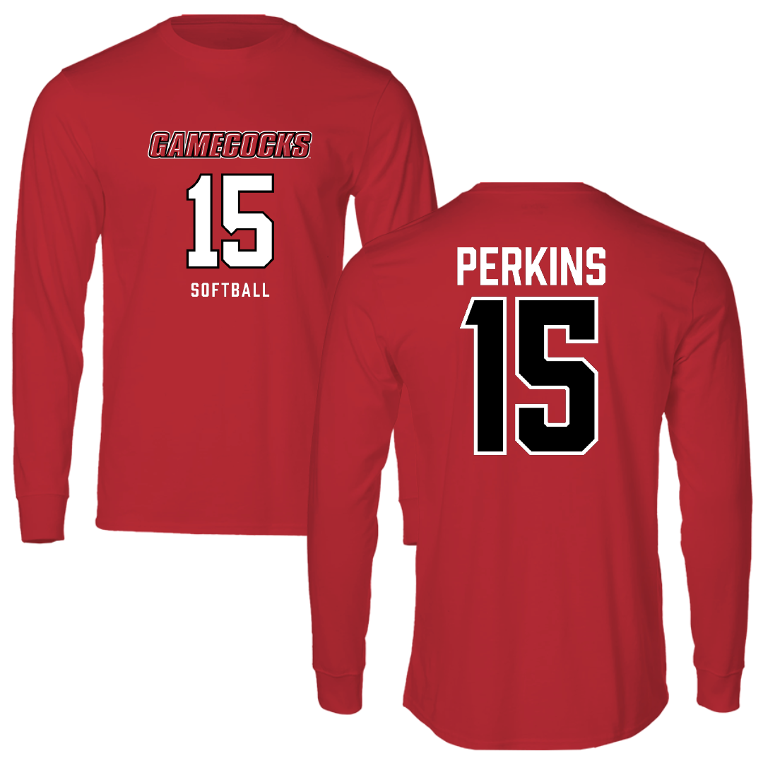 Jacksonville State University Softball Red Long Sleeve - #15 Abbi Perkins