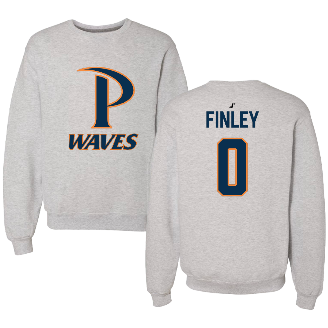 Pepperdine University Basketball Light Gray Crewneck - #0 Ivory Finley