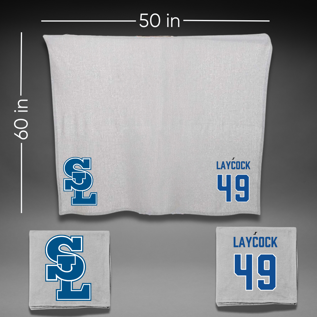 Salt Lake Community College Baseball Gray Blanket - #49 Austin Laycock