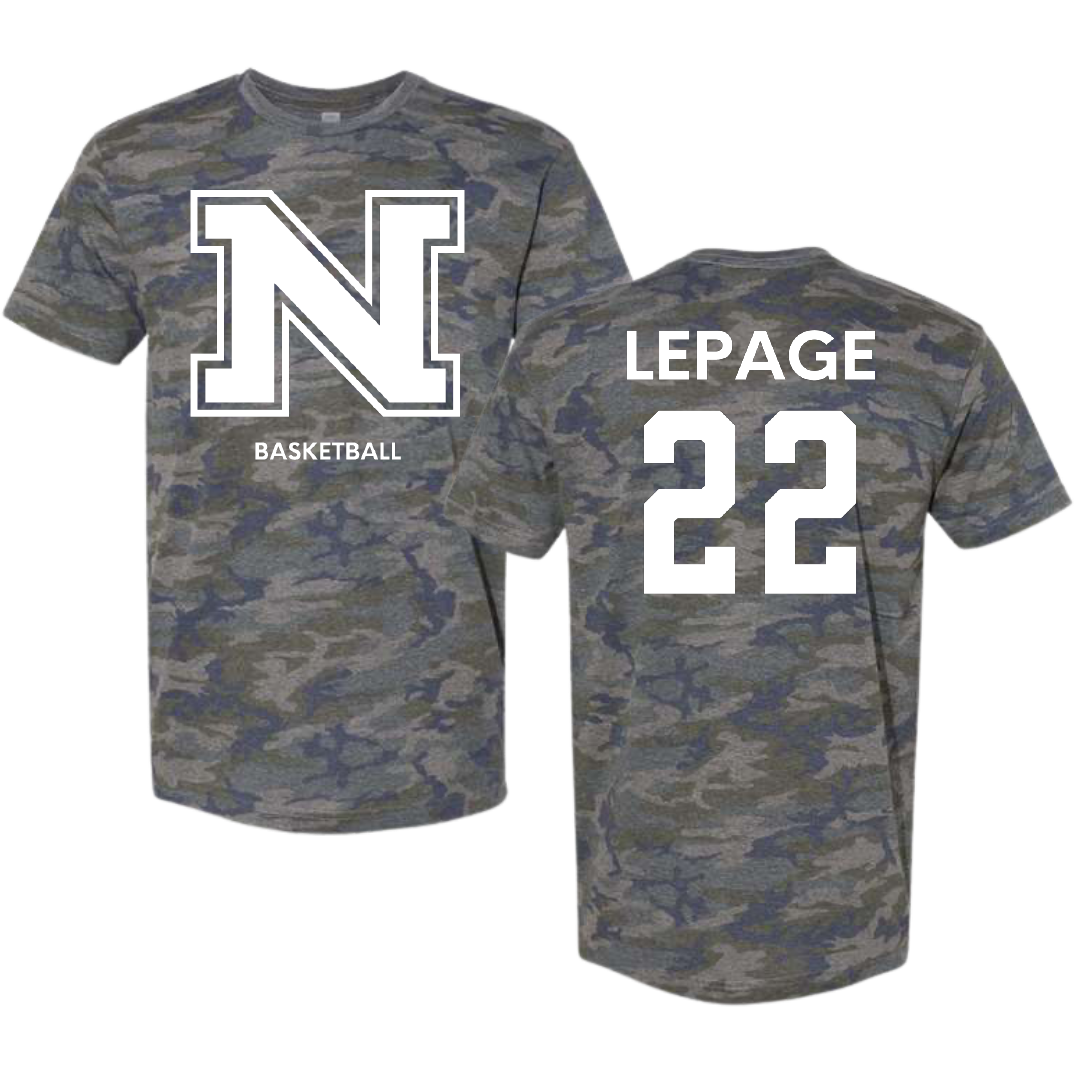 Northern Michigan University Basketball (M) Vintage Camo Tee - #22 Cooper LePage