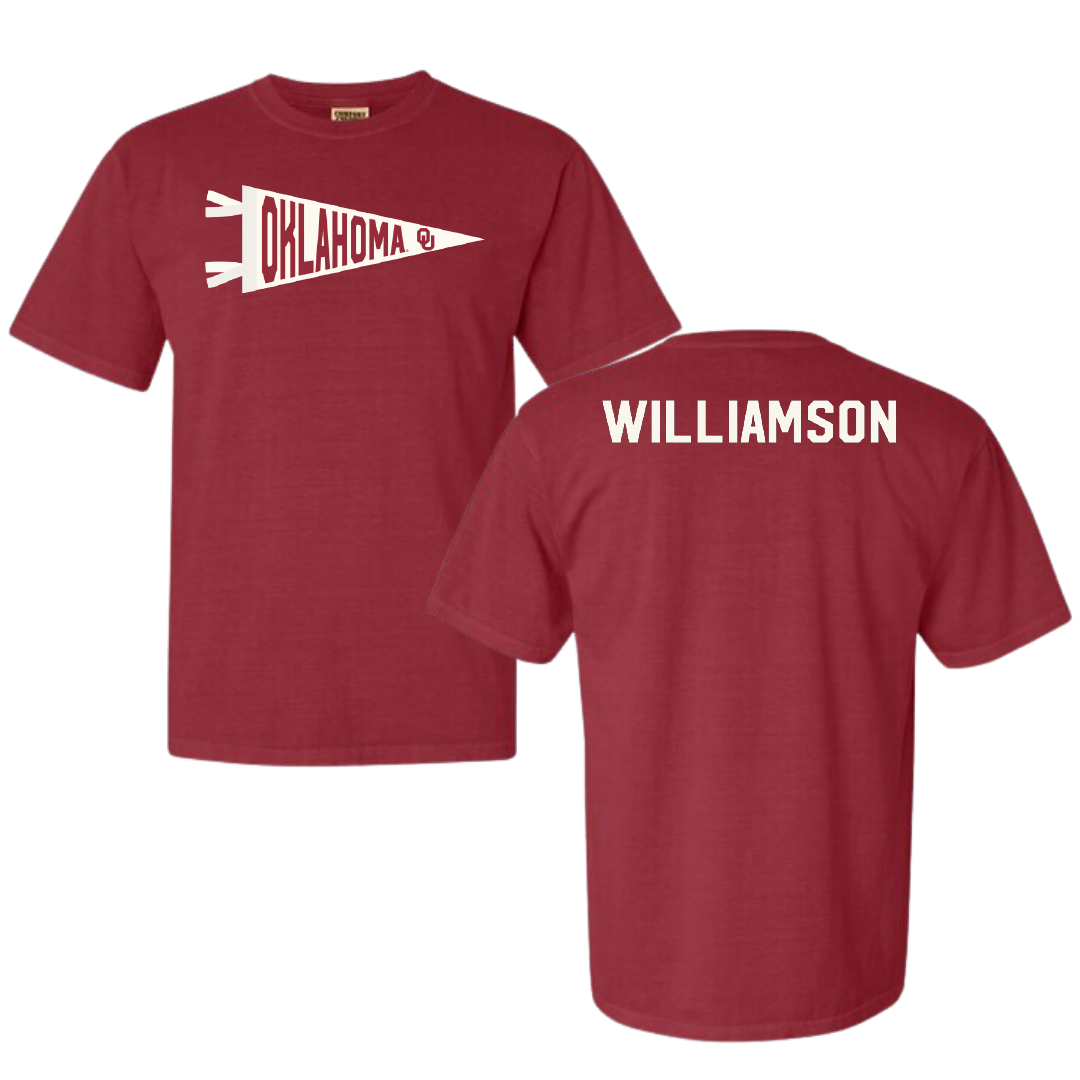 University of Oklahoma TF and XC Crimson Pennant Comfort Colors Tee - Grace Williamson