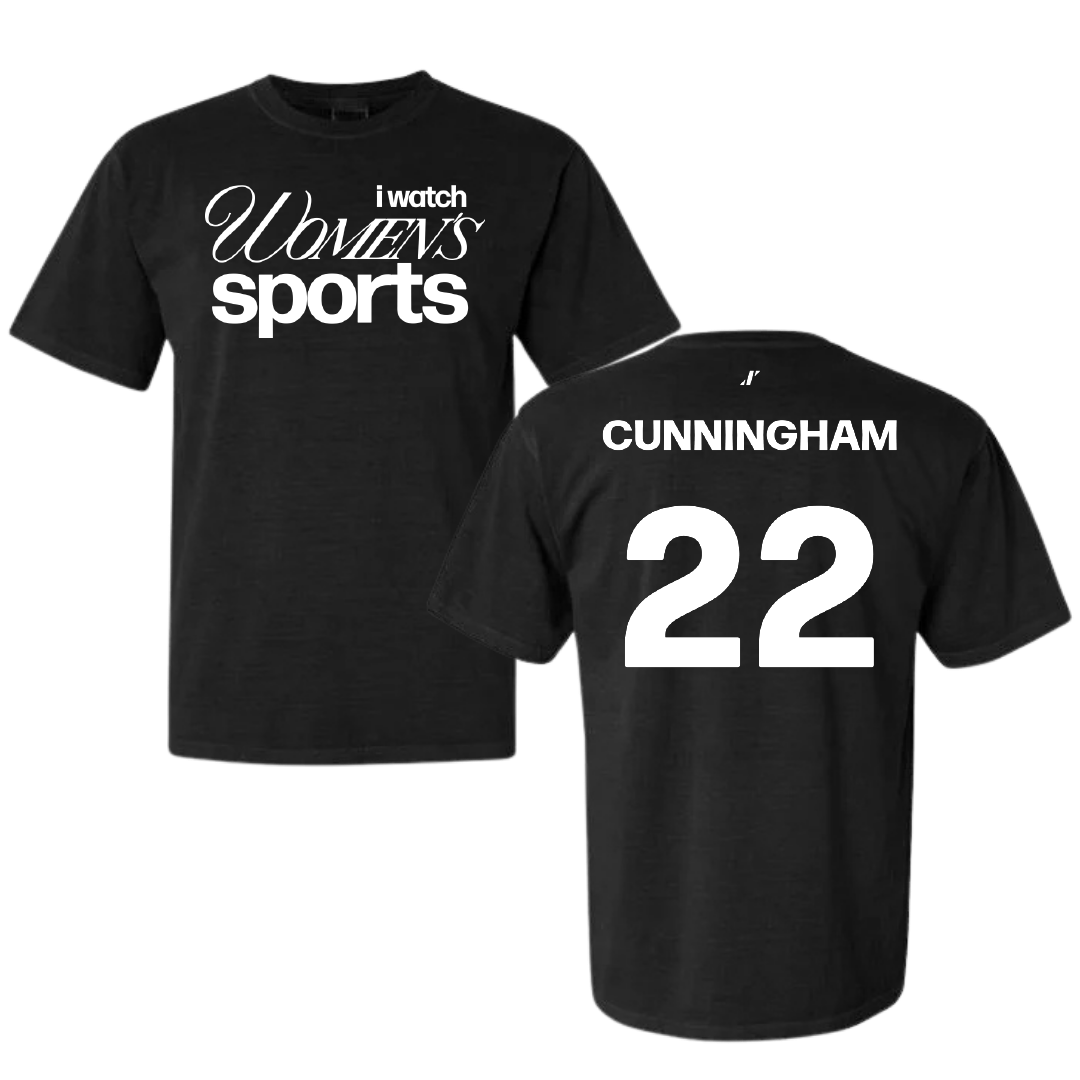 Bryant University Soccer Black WHM Comfort Colors Tee - #22 Ashley Cunningham
