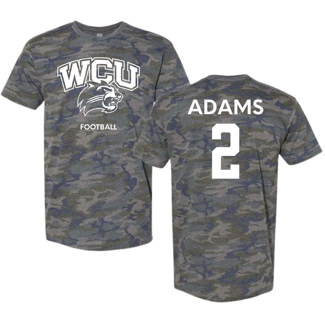 Western Carolina University Football Vintage Camo Tee - #2 Branson Adams