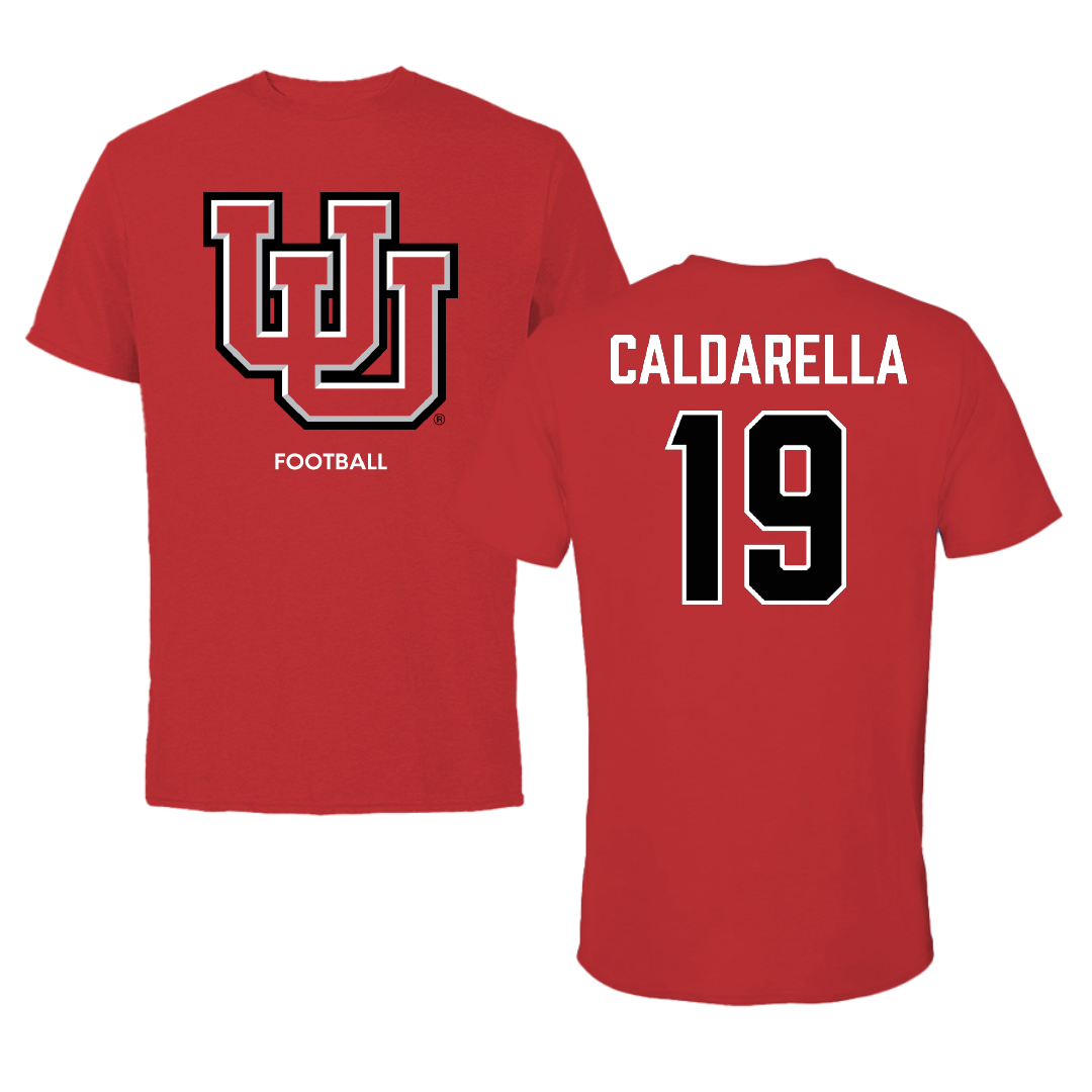 University of Utah Football Red Performance Tee - #19 Luca Caldarella