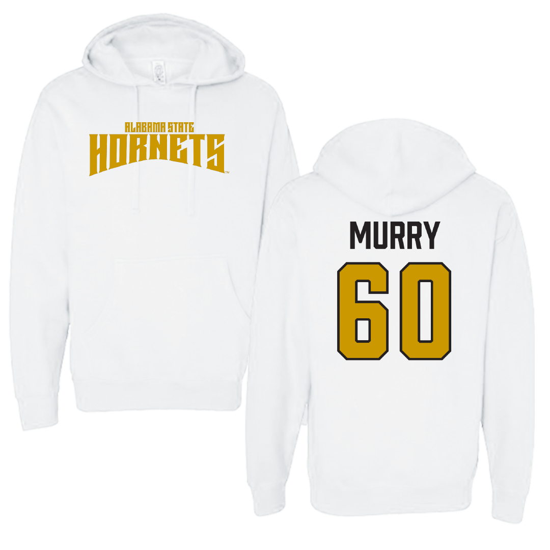 Alabama State University Football White Classic Hoodie - #60 Izaac Murry