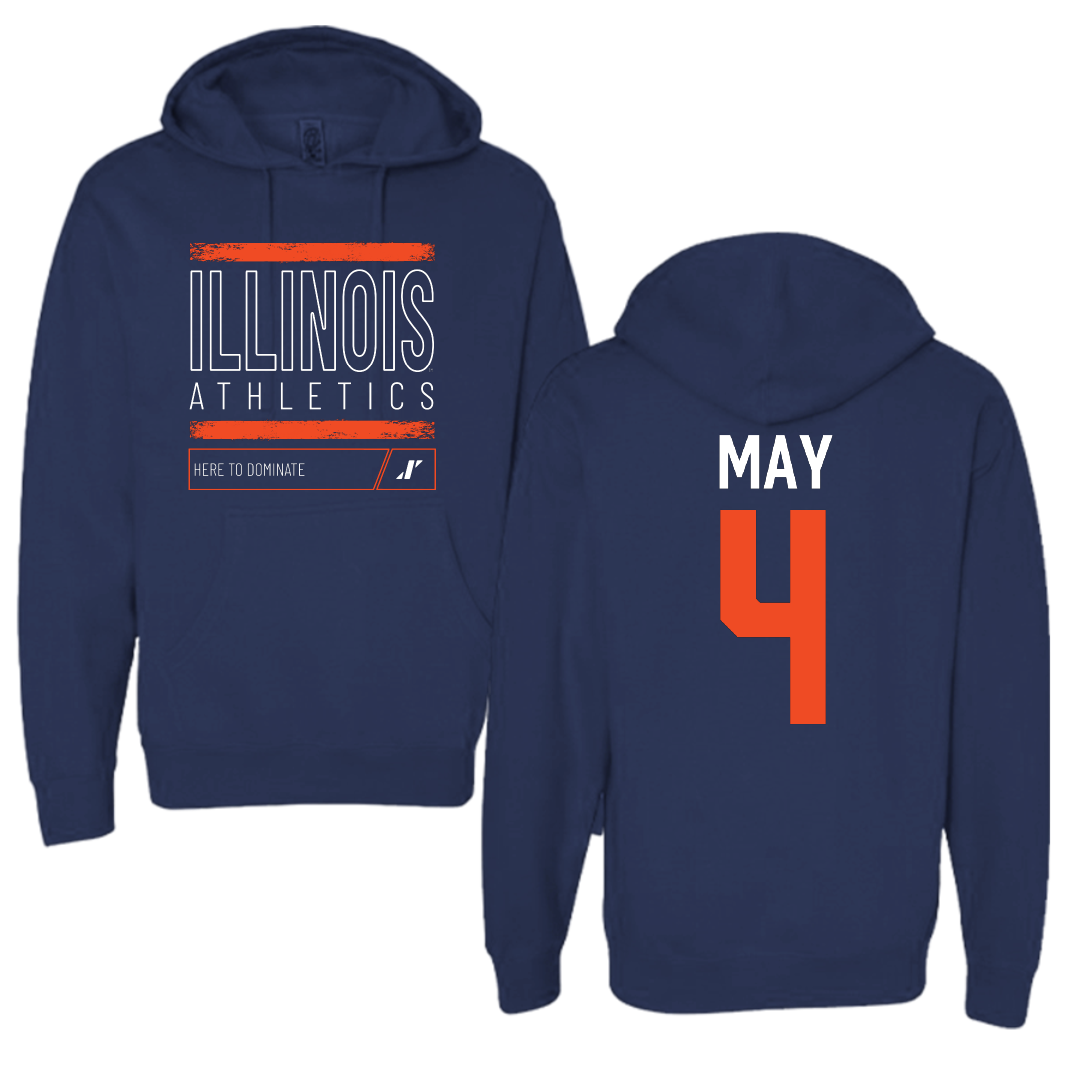 University of Illinois Volleyball Navy Dominate Hoodie - #4 Bianca May
