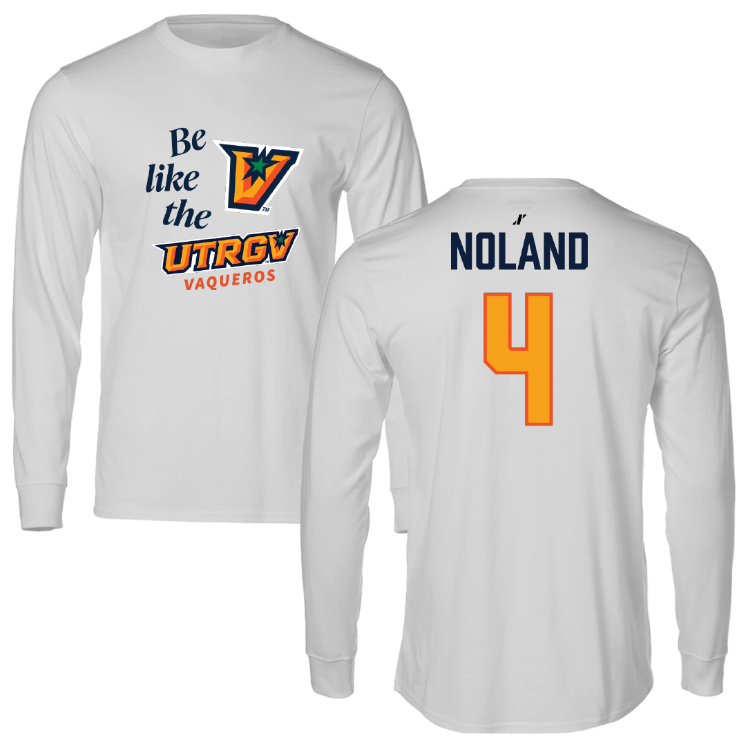 The University of Texas Rio Grande Valley Football Light Gray Be Like Us Performance Long Sleeve - #4 Xayvion Noland