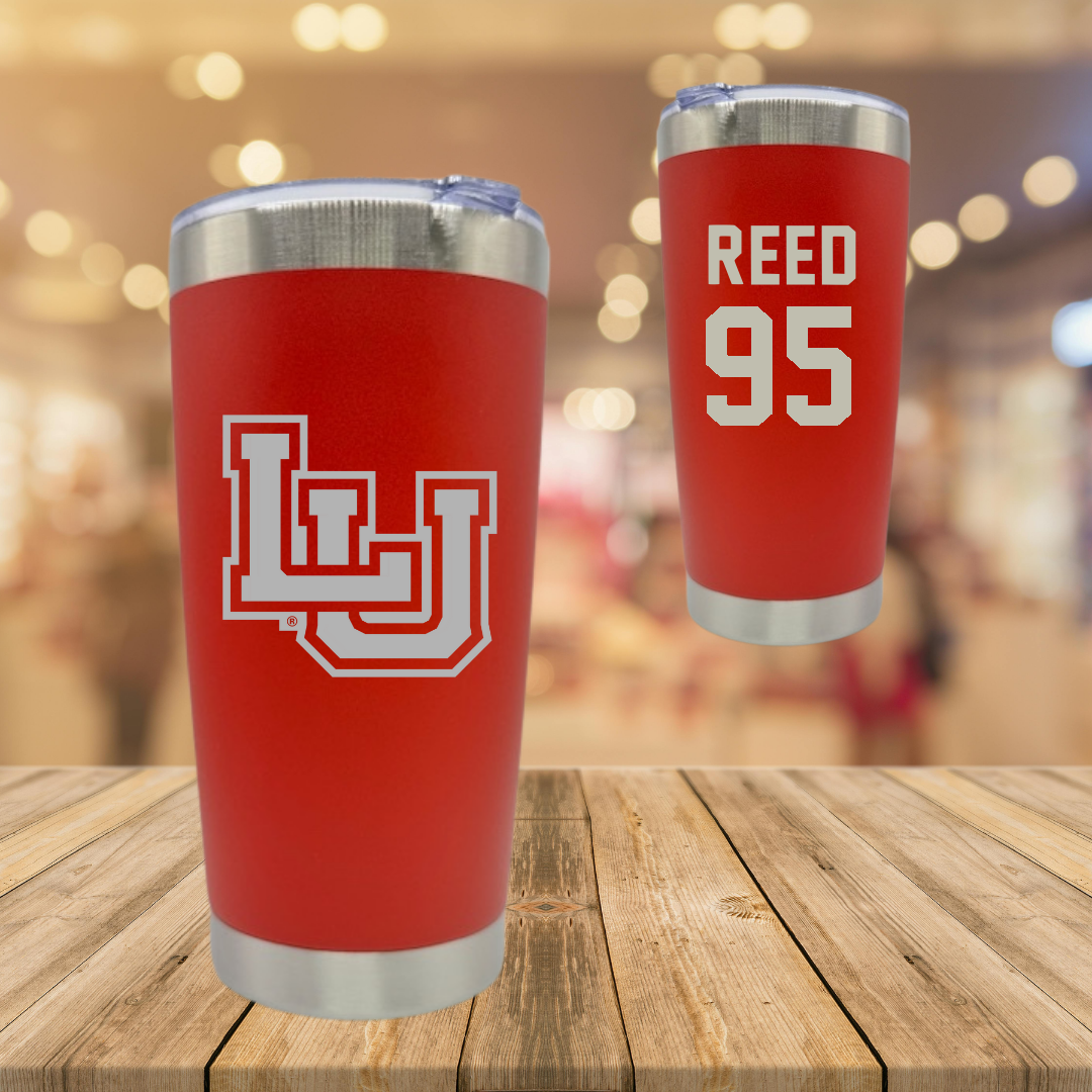 Lamar University Football Red Stainless Steel Tumbler - #95 Makhi Reed