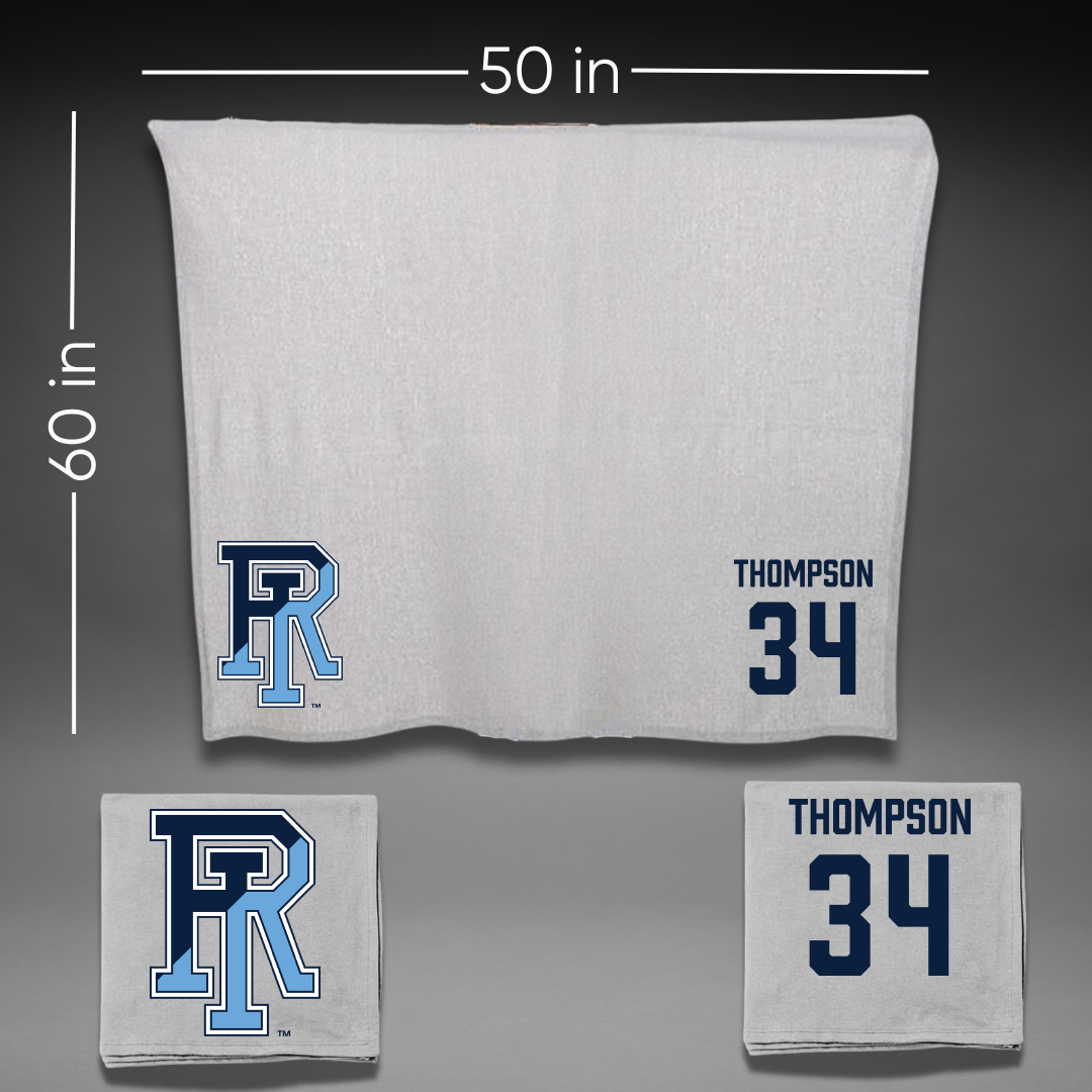 University of Rhode Island Baseball Gray Blanket - #34 Ryan Thompson