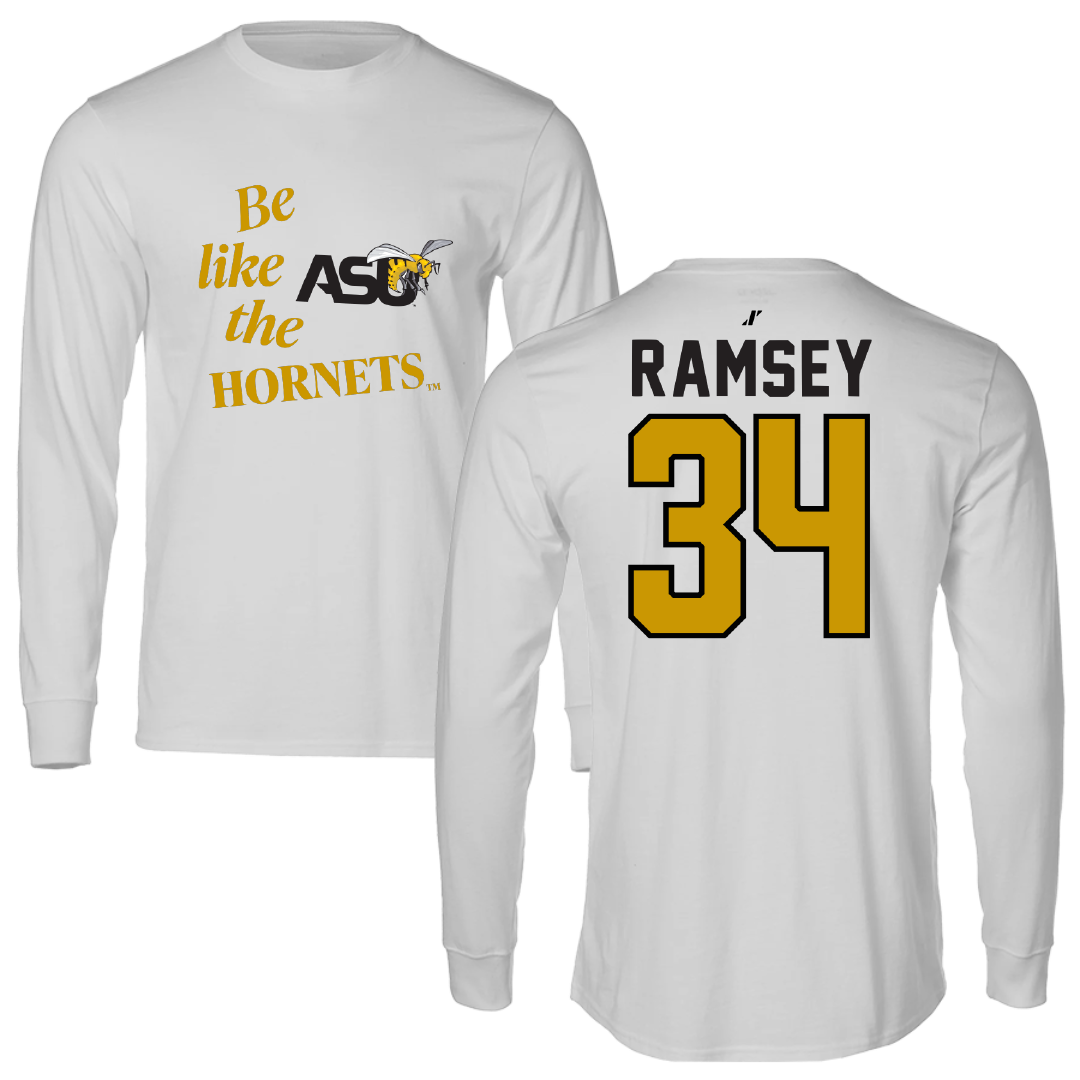 Alabama State University Softball Light Gray Be Like Us Long Sleeve - #34 Brooke Ramsey