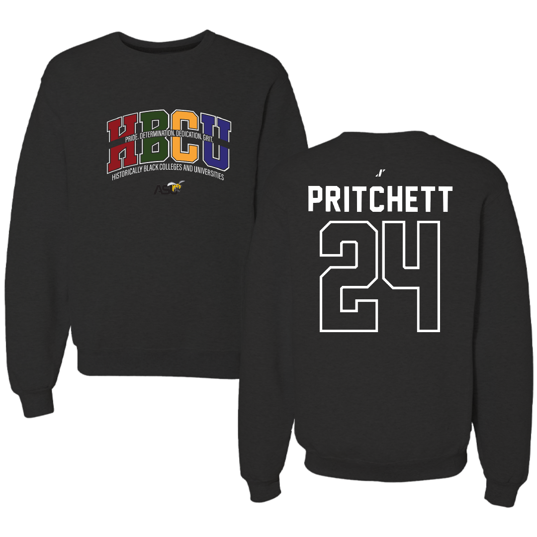 Alabama State University Soccer Black HBCU Crewneck - #24 Ania Pritchett