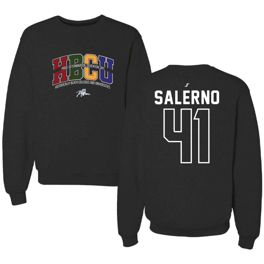 Jackson State University Football Black HBCU Crewneck - #41 Avery Salerno
