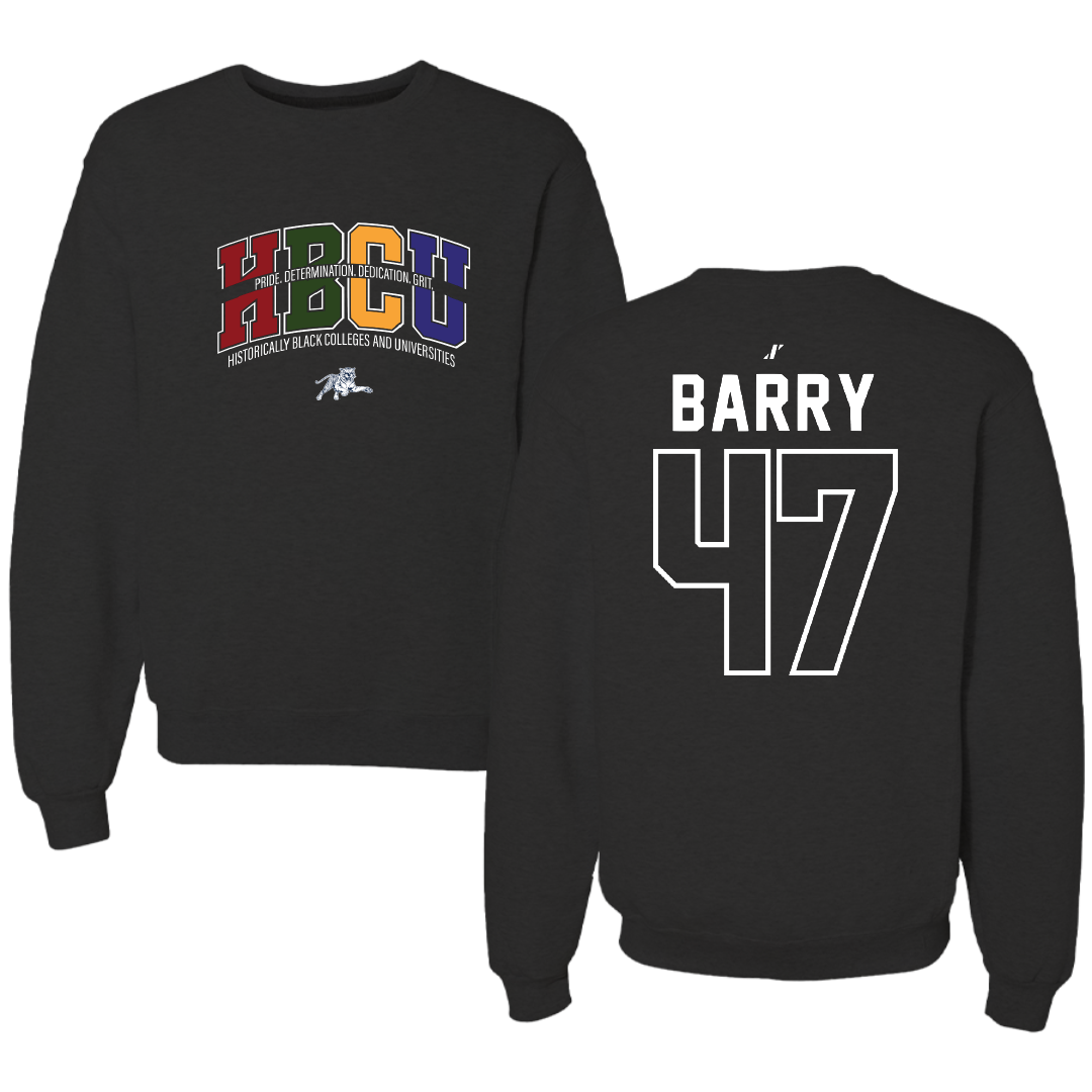 Jackson State University Football Black HBCU Crewneck - #47 Jackson Barry