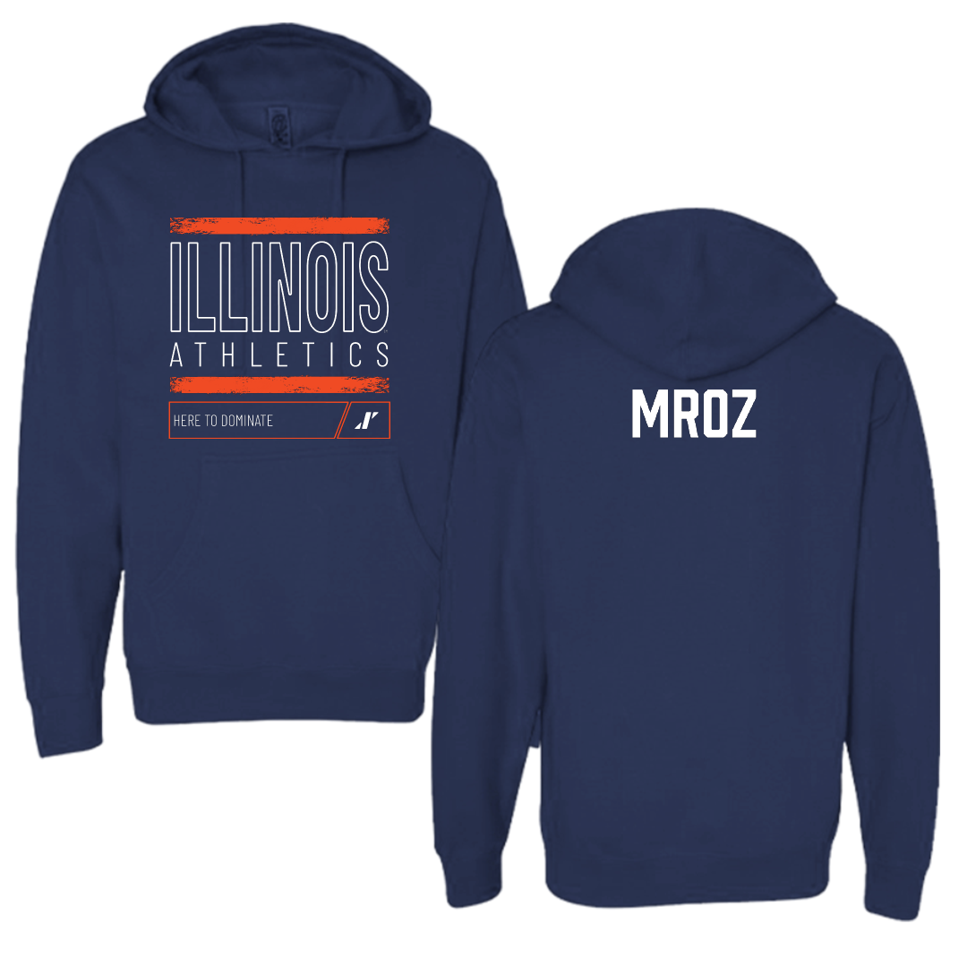 University of Illinois Tennis Navy Dominate Hoodie - William Mroz
